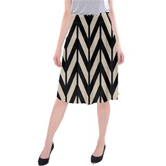 Chevrons Beige/noir Midi Beach Skirt by kcreatif