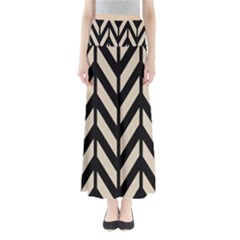 Chevrons Beige/noir Full Length Maxi Skirt by kcreatif