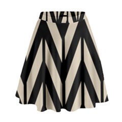 Chevrons Beige/noir High Waist Skirt by kcreatif