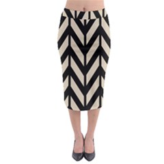 Chevrons Beige/noir Midi Pencil Skirt by kcreatif