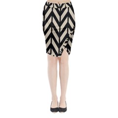 Chevrons Beige/noir Midi Wrap Pencil Skirt by kcreatif