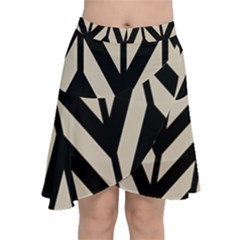 Chevrons Beige/noir Chiffon Wrap Front Skirt by kcreatif