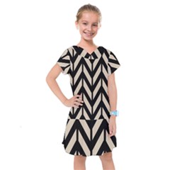 Chevrons Beige/noir Kids  Drop Waist Dress by kcreatif