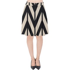 Chevrons Beige/noir Velvet High Waist Skirt by kcreatif