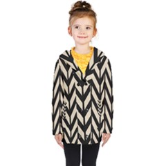 Chevrons Beige/noir Kids  Double Breasted Button Coat by kcreatif