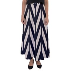 Chevrons Beige/noir Flared Maxi Skirt by kcreatif