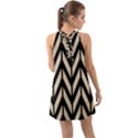 Chevrons Beige/Noir Halter Tie Back Chiffon Dress View2