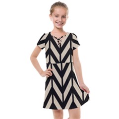 Chevrons Beige/noir Kids  Cross Web Dress by kcreatif