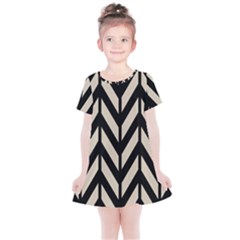 Chevrons Beige/noir Kids  Simple Cotton Dress by kcreatif