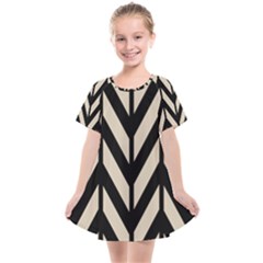 Chevrons Beige/noir Kids  Smock Dress by kcreatif