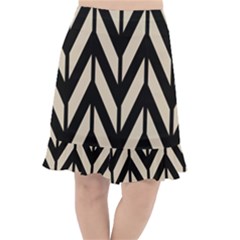 Chevrons Beige/noir Fishtail Chiffon Skirt by kcreatif