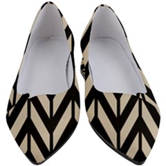 Chevrons Beige/noir Women s Block Heels  by kcreatif