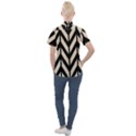 Chevrons Beige/Noir Women s Short Sleeve Pocket Shirt View2