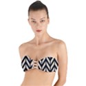 Chevrons Beige/Noir Twist Bandeau Bikini Top View1