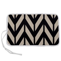 Chevrons Beige/noir Pen Storage Case (l) by kcreatif