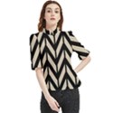 Chevrons Beige/Noir Frill Neck Blouse View1