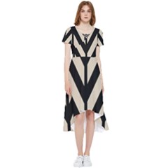 Chevrons Beige/noir High Low Boho Dress by kcreatif