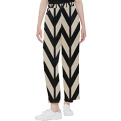 Chevrons Beige/noir Women s Pants  by kcreatif