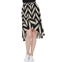 Chevrons Beige/noir Frill Hi Low Chiffon Skirt by kcreatif