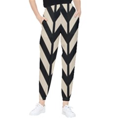 Chevrons Beige/noir Tapered Pants by kcreatif