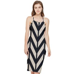 Chevrons Beige/noir Bodycon Cross Back Summer Dress by kcreatif