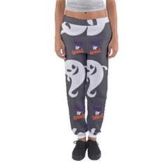 Halloween Ghost Trick Or Treat Seamless Repeat Pattern Women s Jogger Sweatpants