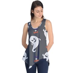 Halloween Ghost Trick Or Treat Seamless Repeat Pattern Sleeveless Tunic by KentuckyClothing