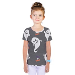 Halloween Ghost Trick Or Treat Seamless Repeat Pattern Kids  One Piece Tee