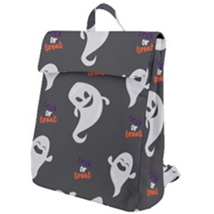 Halloween Ghost Trick Or Treat Seamless Repeat Pattern Flap Top Backpack by KentuckyClothing