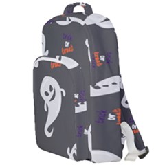 Halloween Ghost Trick Or Treat Seamless Repeat Pattern Double Compartment Backpack