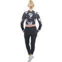 Halloween Ghost Trick or Treat Seamless Repeat Pattern Long Sleeve Cropped Velvet Jacket View2