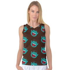 Frankenstein Halloween Seamless Repeat Pattern  Women s Basketball Tank Top by KentuckyClothing