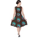 Frankenstein Halloween Seamless Repeat Pattern  V-Neck Midi Sleeveless Dress  View2