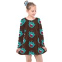 Frankenstein Halloween Seamless Repeat Pattern  Kids  Long Sleeve Dress View1