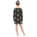 Frankenstein Halloween Seamless Repeat Pattern  Kids  Long Sleeve Dress View2