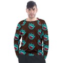 Frankenstein Halloween Seamless Repeat Pattern  Men s Long Sleeve Raglan Tee View1