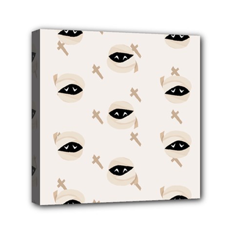 Halloween Mummies Seamless Repeat Pattern Mini Canvas 6  X 6  (stretched) by KentuckyClothing