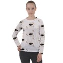 Halloween Mummies Seamless Repeat Pattern Women s Long Sleeve Raglan Tee View1