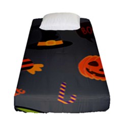 Halloween Themed Seamless Repeat Pattern Fitted Sheet (single Size) by KentuckyClothing