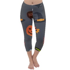 Halloween Themed Seamless Repeat Pattern Capri Winter Leggings  by KentuckyClothing