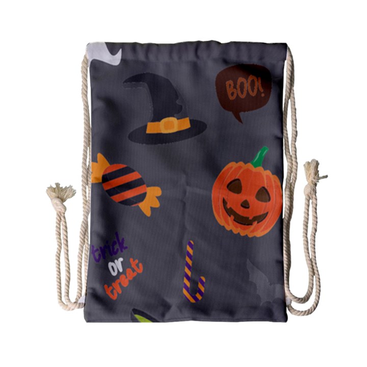 Halloween Themed Seamless Repeat Pattern Drawstring Bag (Small)