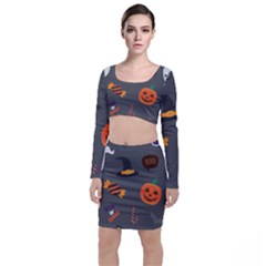 Halloween Themed Seamless Repeat Pattern Top And Skirt Sets by KentuckyClothing