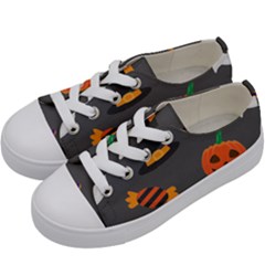 Halloween Themed Seamless Repeat Pattern Kids  Low Top Canvas Sneakers by KentuckyClothing