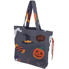 Halloween Themed Seamless Repeat Pattern Drawstring Tote Bag by KentuckyClothing