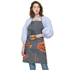 Halloween Themed Seamless Repeat Pattern Pocket Apron