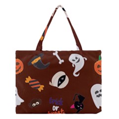 Halloween Seamless Repeat Pattern Medium Tote Bag by KentuckyClothing