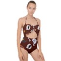 Halloween Seamless Repeat Pattern Scallop Top Cut Out Swimsuit View1