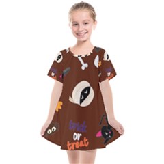 Halloween Seamless Repeat Pattern Kids  Smock Dress by KentuckyClothing