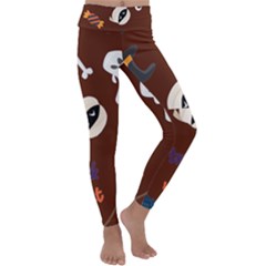 Halloween Seamless Repeat Pattern Kids  Lightweight Velour Classic Yoga Leggings by KentuckyClothing