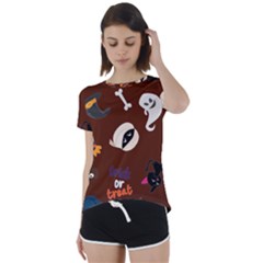 Halloween Seamless Repeat Pattern Short Sleeve Foldover Tee by KentuckyClothing